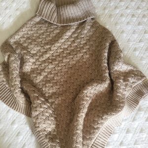 Cowl Knitted Poncho, One Size. EUC